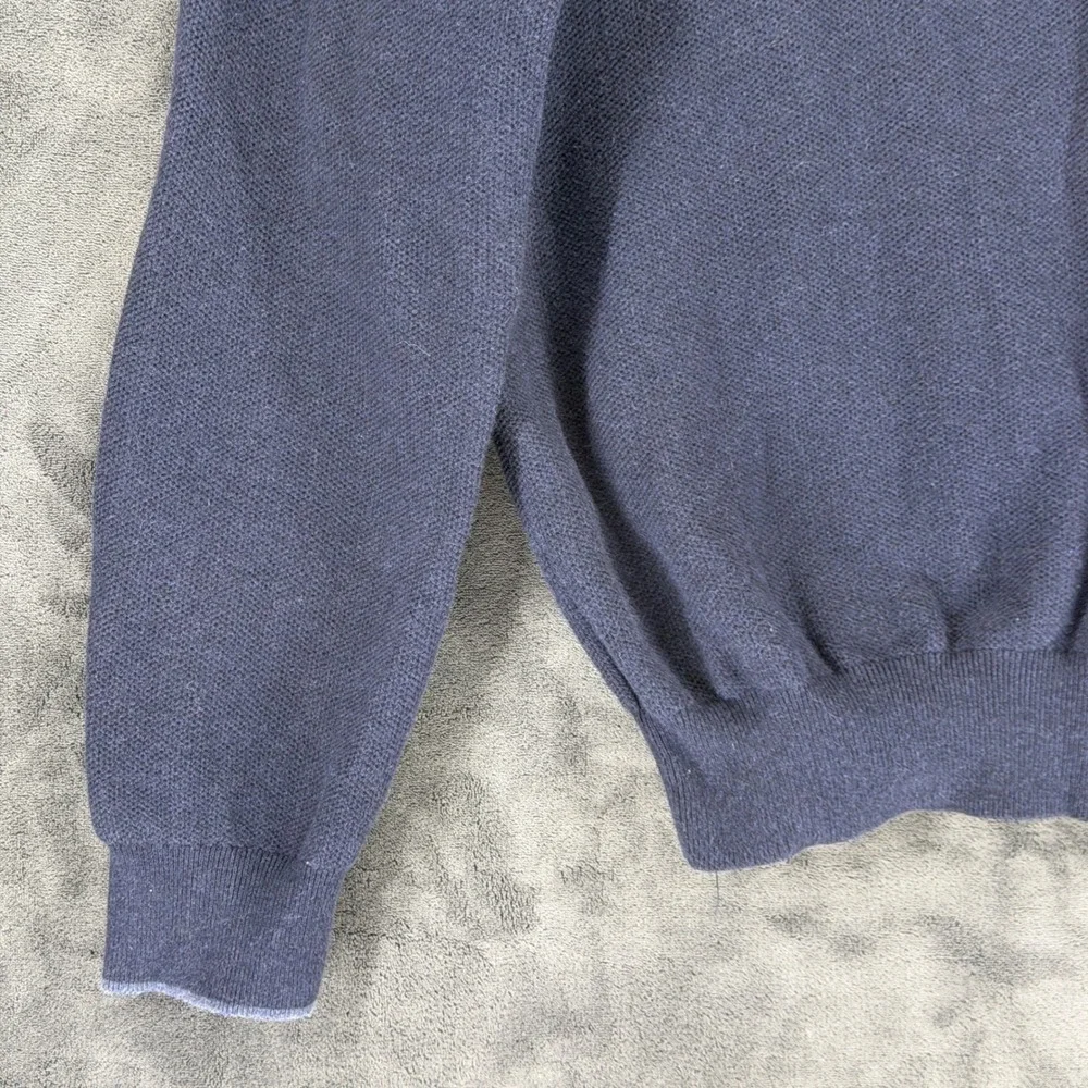 Polo Ralph Lauren Mens XL Navy Blue Pima‎ Cotton Quarter Zip Mock Neck Sweater